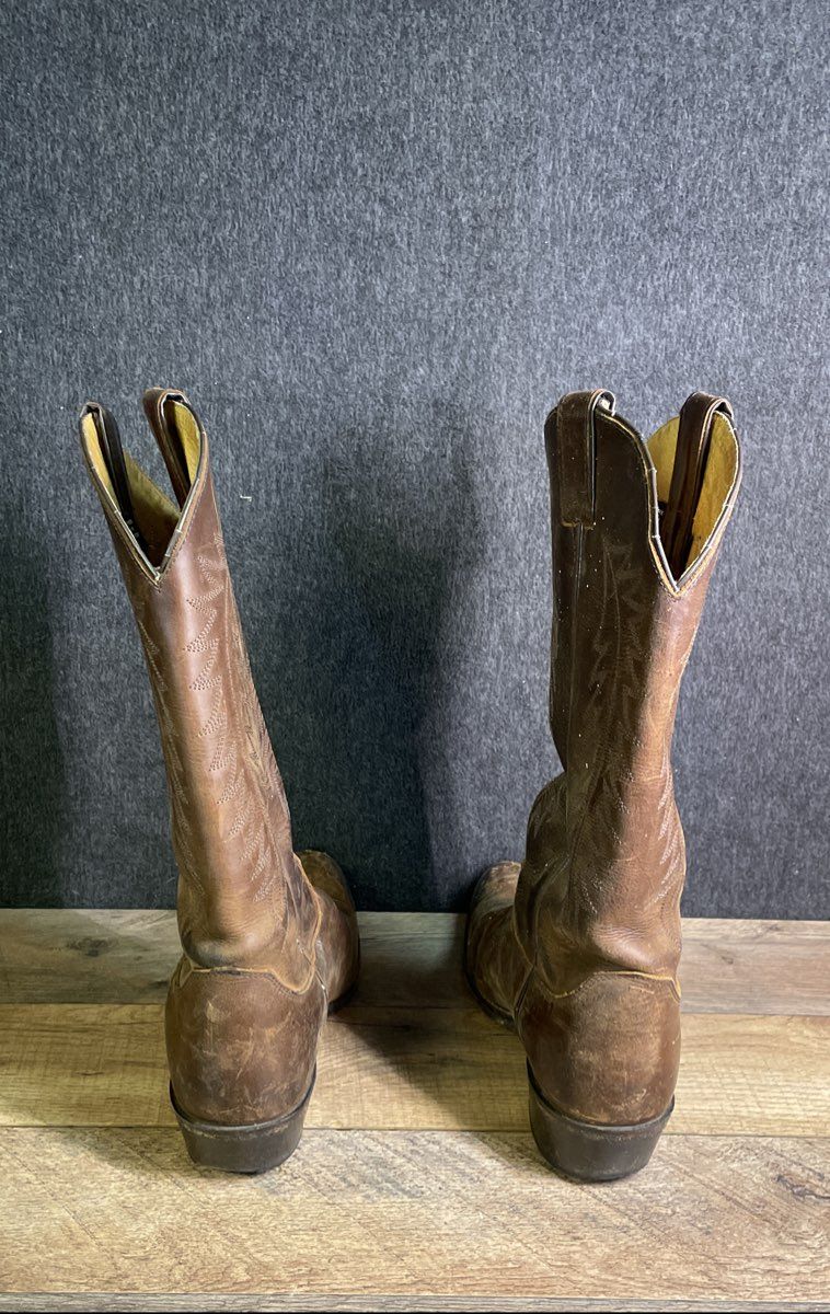 Vintage 90s Justin L4934 Brown Leather Western Cowboy Boots Women's Size 8C