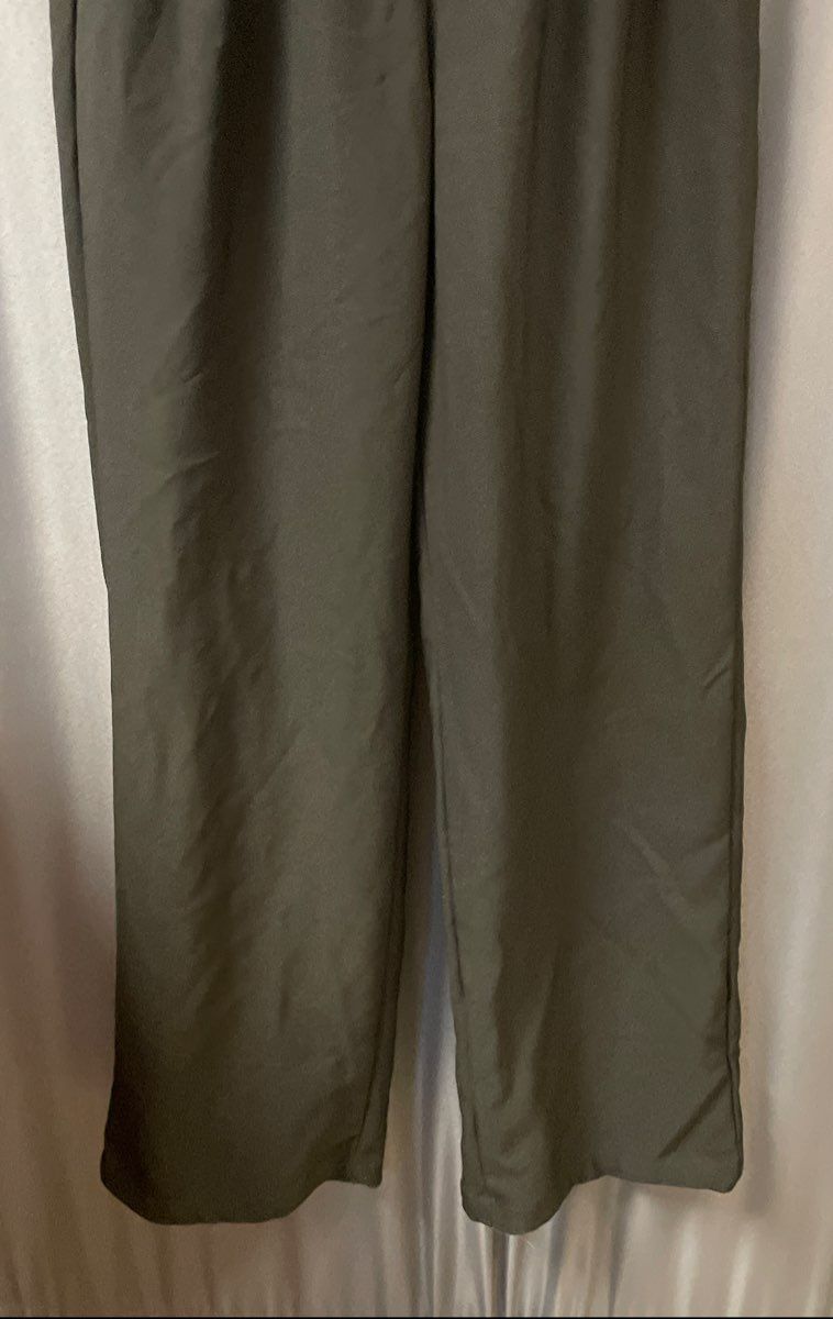 Playboy by PacSun Women's Black Embroidered Logo Pleated Wide Leg Pants Size M