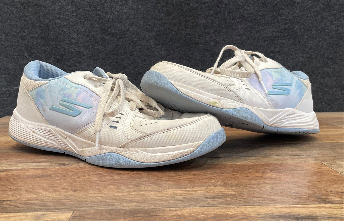 Skechers Relaxed Fit SKX Pickleball White Blue Lavender Tie Dye Size 10.5
