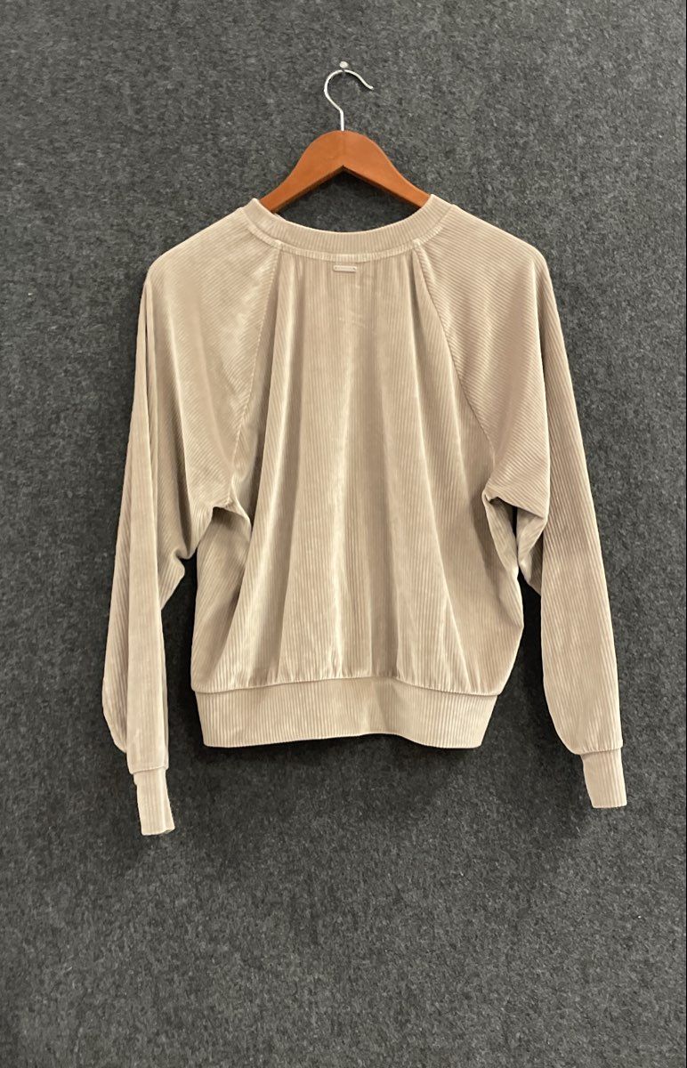 Victoria's Secret Women's Ribbed Velvet Lounge Set Taupe Top & Pants Sz M