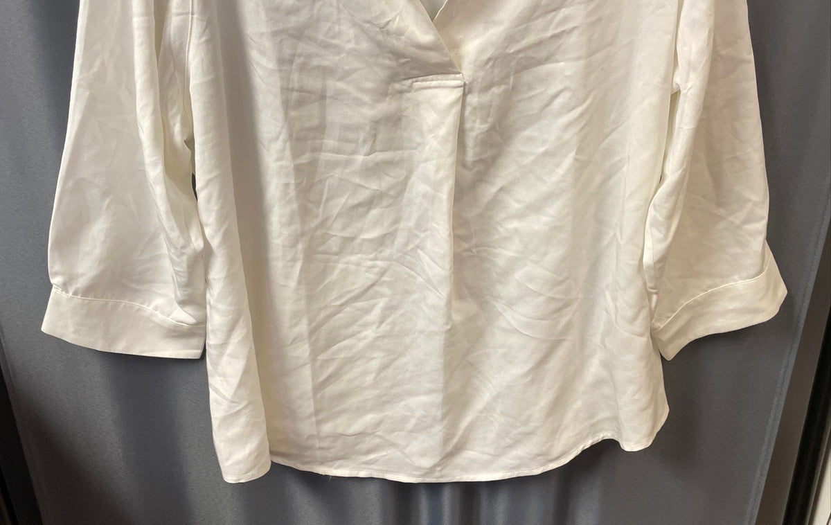 Philosophy Women's White Viscose Blend Split Neck Blouse Shirt Sz XL