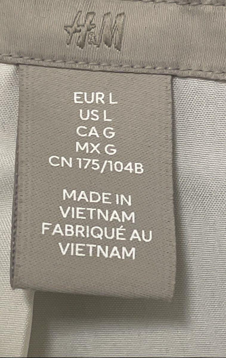 H&M Women's Heathered Gray Ruched Cuff Single Button Textured Blazer Size L