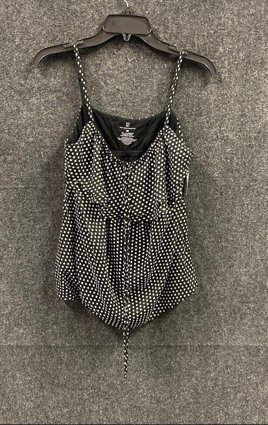 New York & Company Women's Black Polka Dot Ruffle Tie Front Camisole NWT Sz S