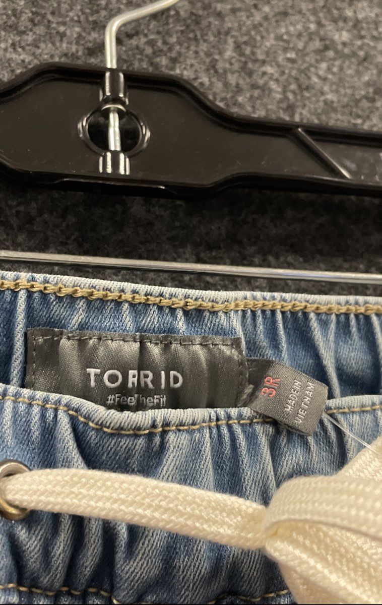Torrid Women's Salt Marsh Blue Pull On Boyfriend Jeans Elastic Waist NWT Sz 3R