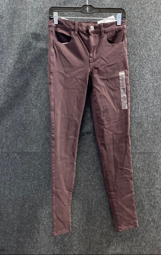 American Eagle Women's Burgundy 360 Next Level Stretch Hi-Rise Jegging NWT 4L