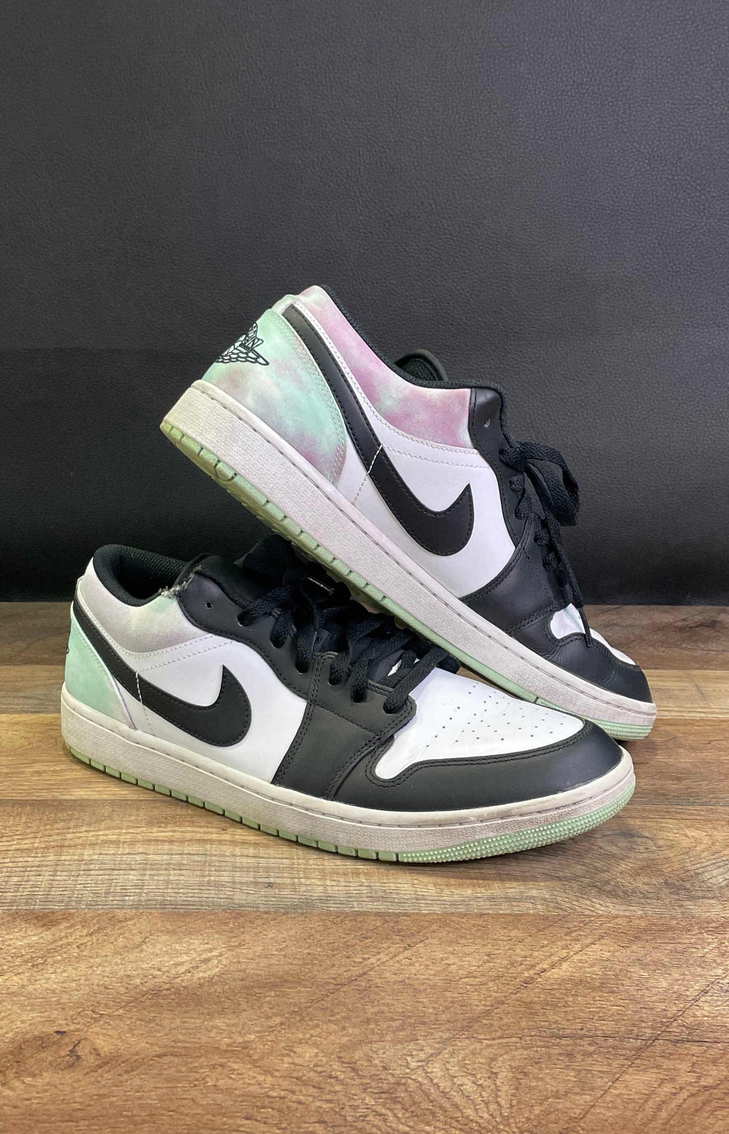 Nike Air Jordan 1 Low Tie Dye White Black Mint Size 12 COA