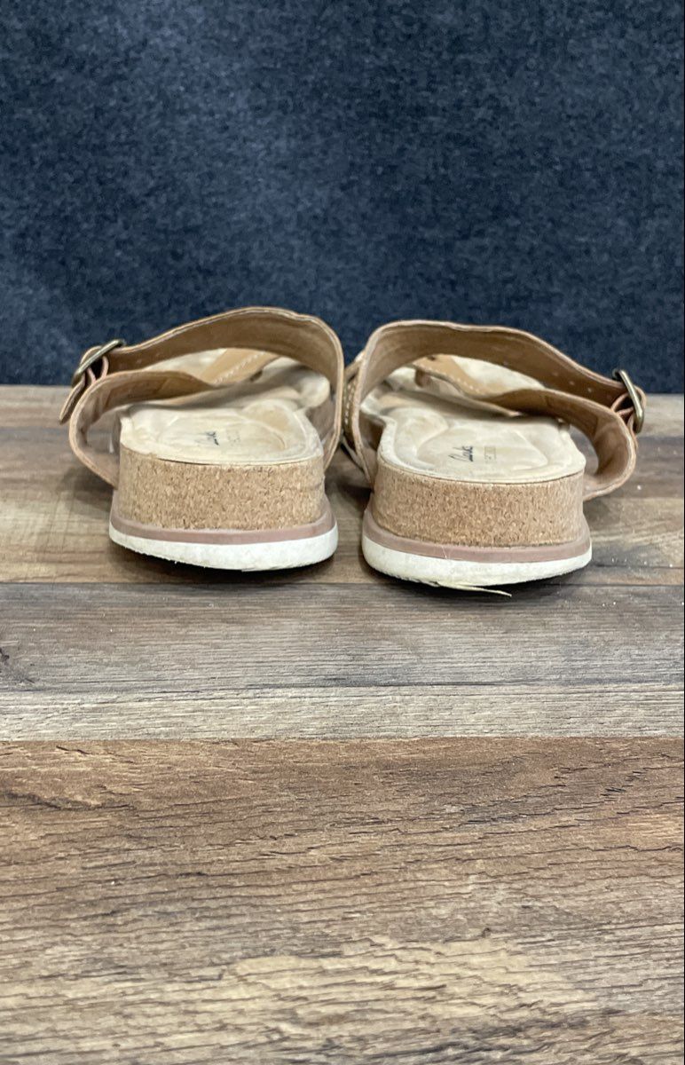 Clarks Collection Brown Toe Loop Slide Sandals Women's Size 11M