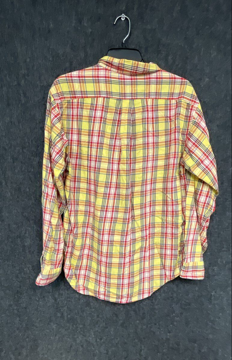 Ralph Lauren Boys Yellow Red Plaid Long Sleeve Button Down Shirt Sz XL (20)