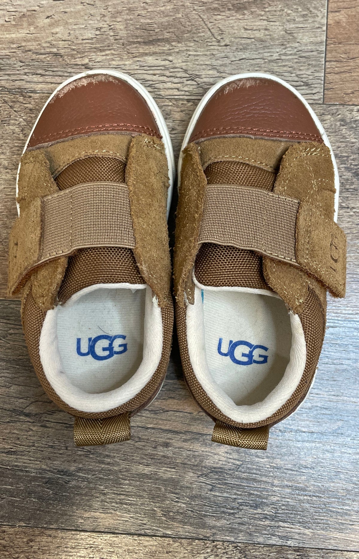 UGG Renato Chestnut Brown Suede Leather Toddler Sneakers Shoes Size 6