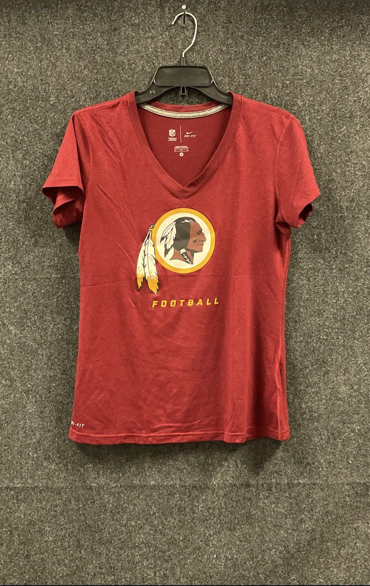 Nike Women's Washington Redskins Football V-Neck Dri-FIT Shirt Burgundy Size M