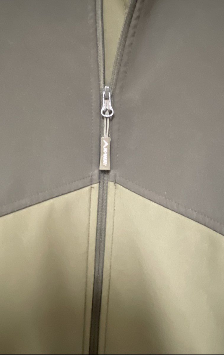 K-Way Men's Technical Design Softshell Hooded Jacket Green Colorblock Sz 3XL