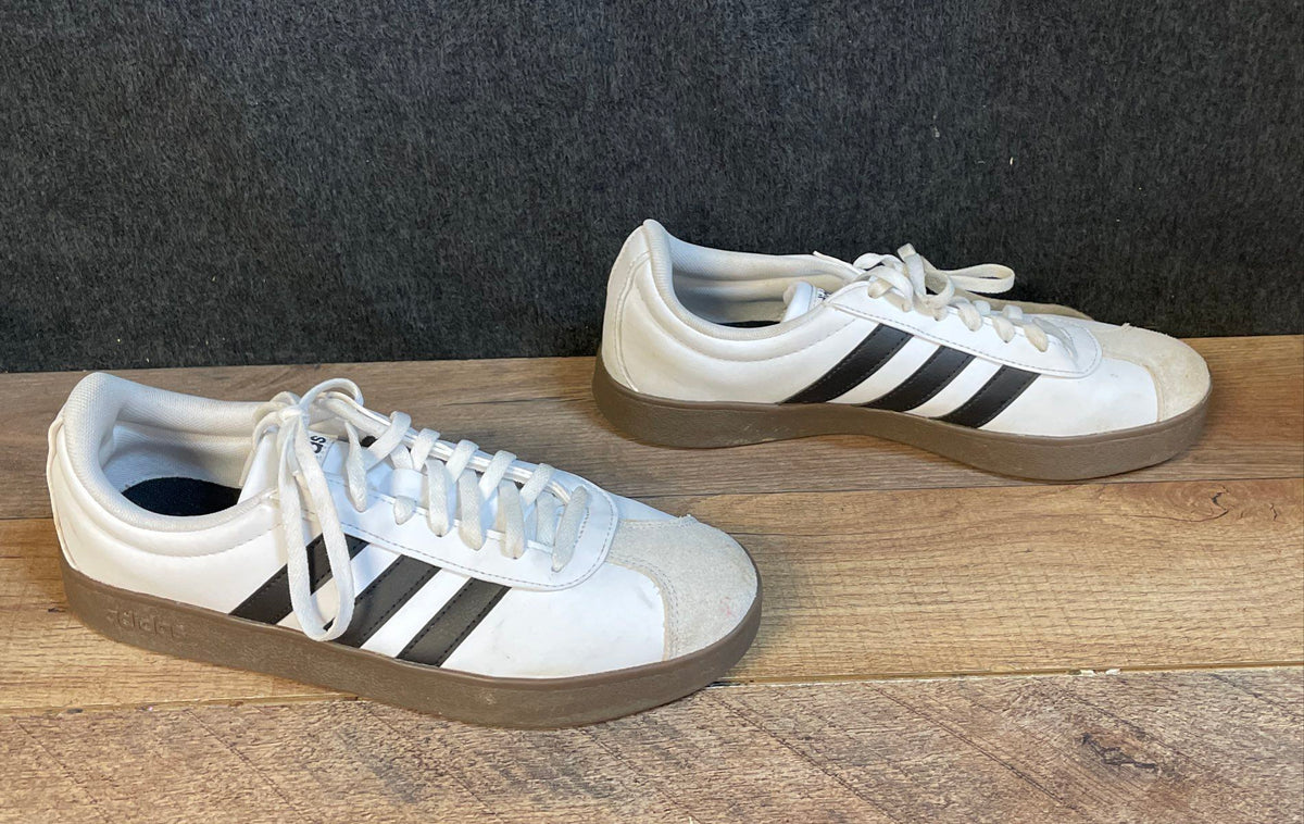 Adidas VL Court 3.0 White Black Gum Low Top Sneakers Size 8