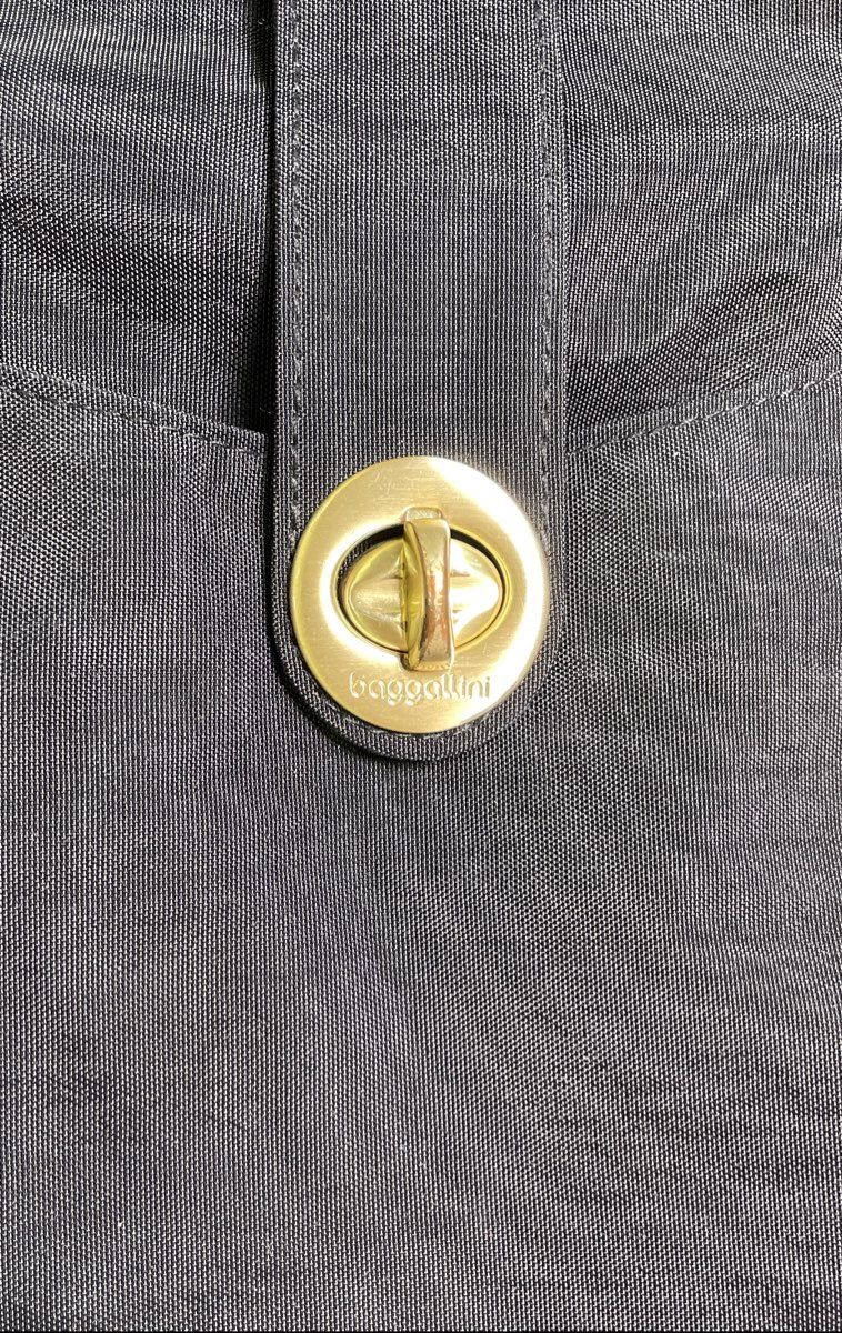 Baggallini Black Helsinki Nylon Crossbody Hobo Bag Gold Hardware