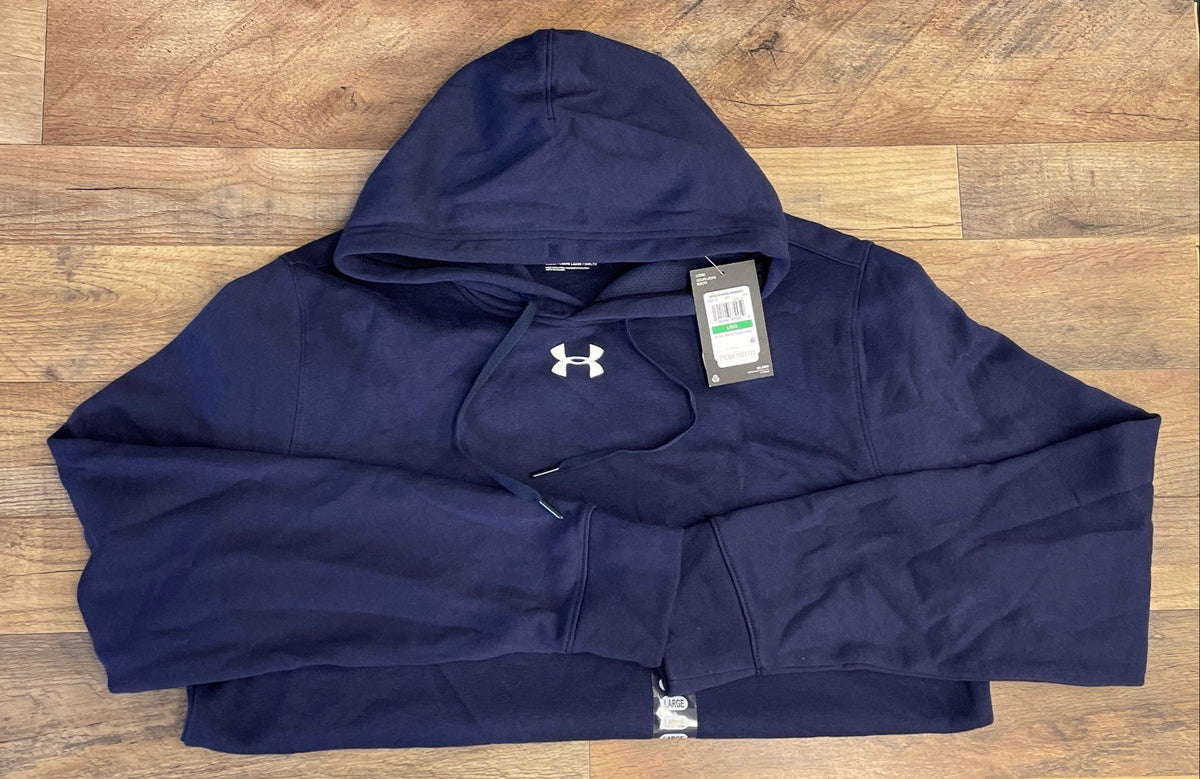 Under Armour Men's Hustle Fleece Hoodie Navy Blue Loose Fit NWT Size Large