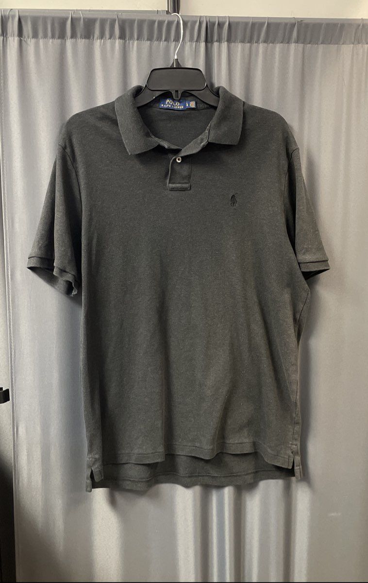 Polo Ralph Lauren Men's Grey Short Sleeve Polo Shirt Embroidered Logo Sz L