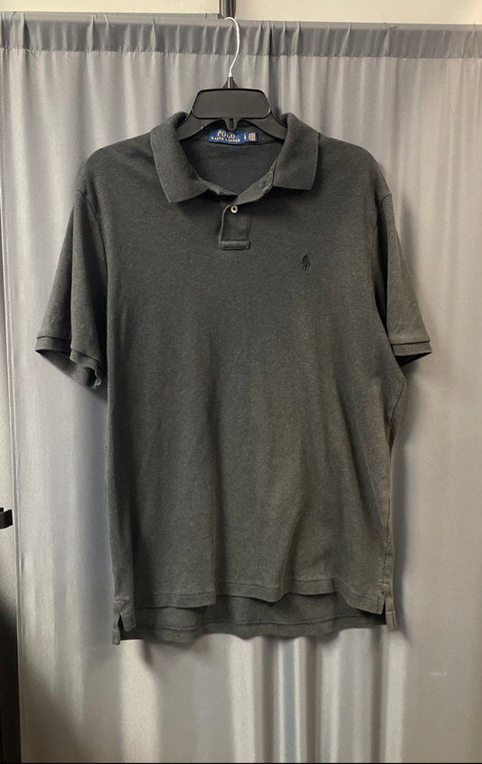 Polo Ralph Lauren Men's Grey Short Sleeve Polo Shirt Embroidered Logo Sz L