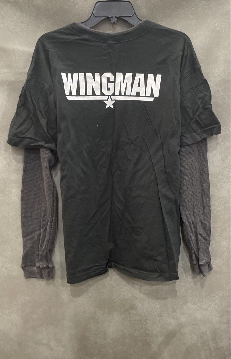 Top Gun Wingman Layered Long Sleeve Thermal T-Shirt Hybrid Tees 2004 Sz M
