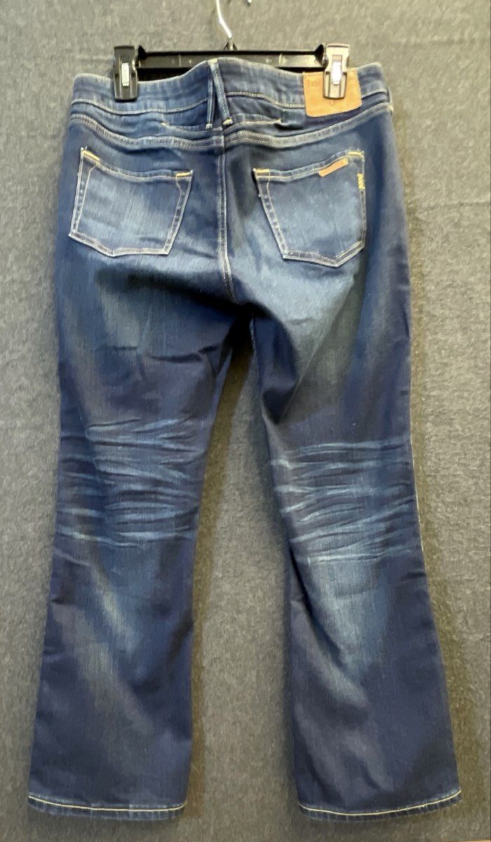 True Religion Women's Becca Mid Rise Bootcut Jeans Dark Wash Faded Sz 31