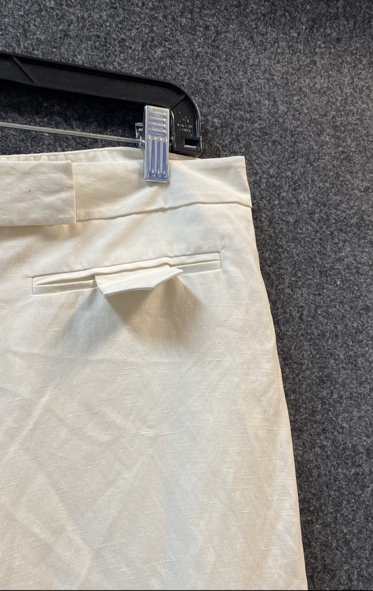 Coldwater Creek Women's Pants Cream Silk Linen Blend Wide Leg NWT Sz P12