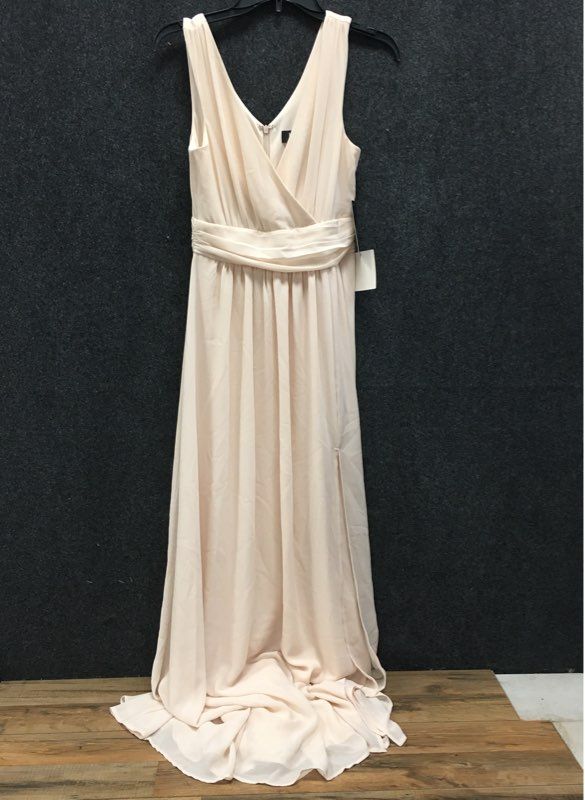 Lulus Women's Heavenly Hues Light Pink Surplice Sleeveless Maxi Dress Sz XS NWT