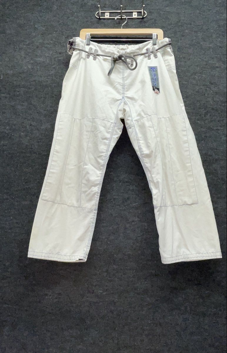 Gameness Feather Men's Jiu Jitsu BJJ Gi Pants White Cotton Ripstop Size A3