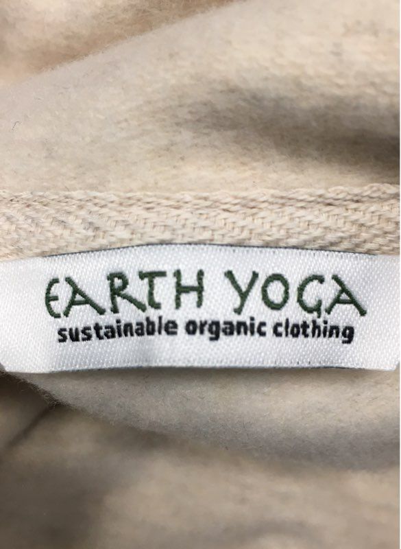 Earth Yoga Women's Cream Organic Cotton Fleece Tunic Dress Asym Zip Sz XXL NWT
