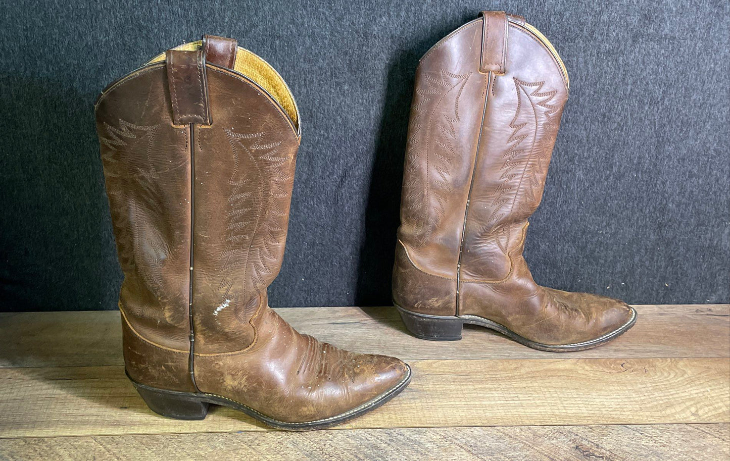 Vintage 90s Justin L4934 Brown Leather Western Cowboy Boots Women's Size 8C