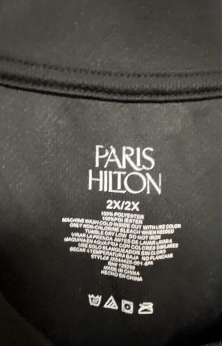 Paris Hilton Women's Black Paris 11 Graphic Jersey Shirt Sz 2X