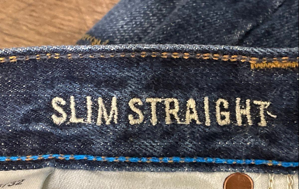 American Eagle Men's Dark Blue Slim Straight Jeans Faded Wash Sz 30x32