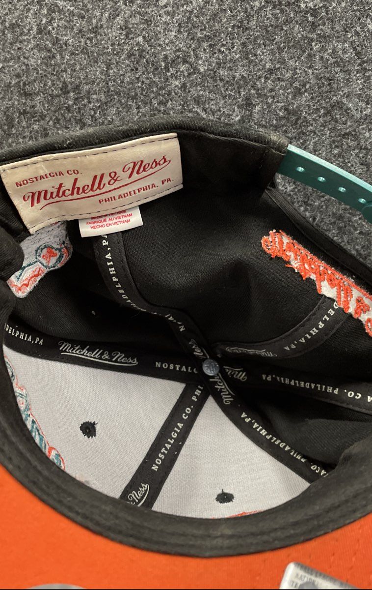Lot 3 Mitchell & Ness NFL Dolphins NHL Penguins Grateful Dead Snapback Hats