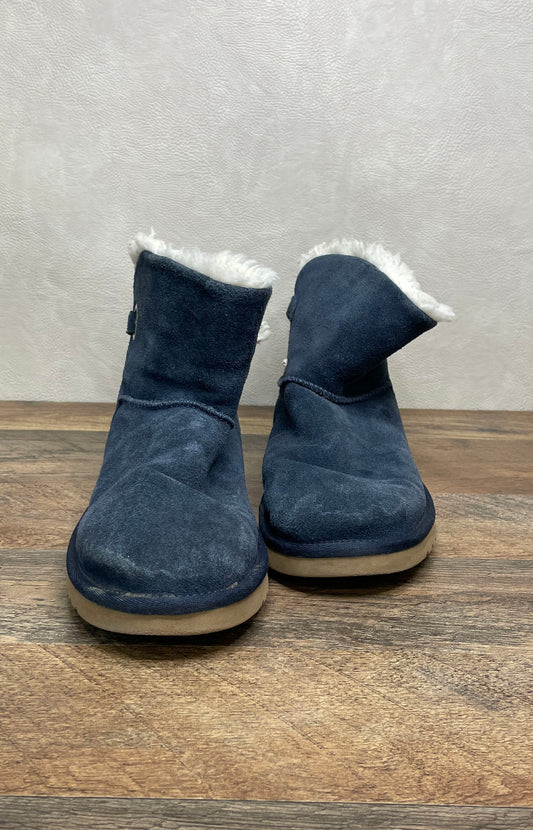 Koolaburra by UGG Koola Short Blue Suede Faux Fur Lined Boots Women's Size 8