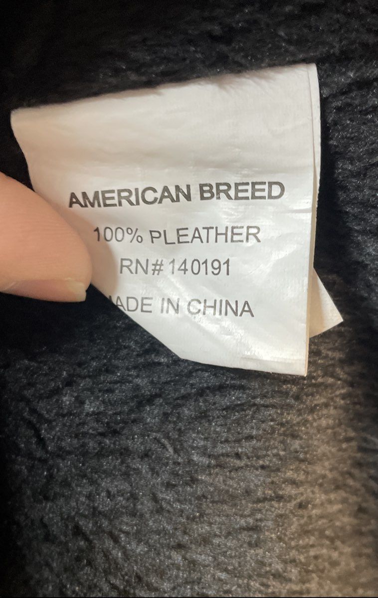 American Breed Men's Black Pleather Moto Jacket Faux Fur Lined Quilted Sz S
