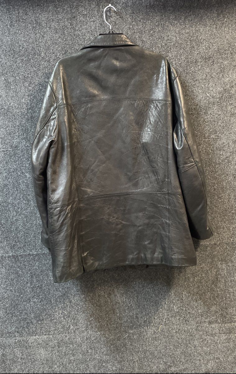 Pronto Uomo Men's Black Genuine Lambskin Leather Full Zip Car Coat Jacket Sz M