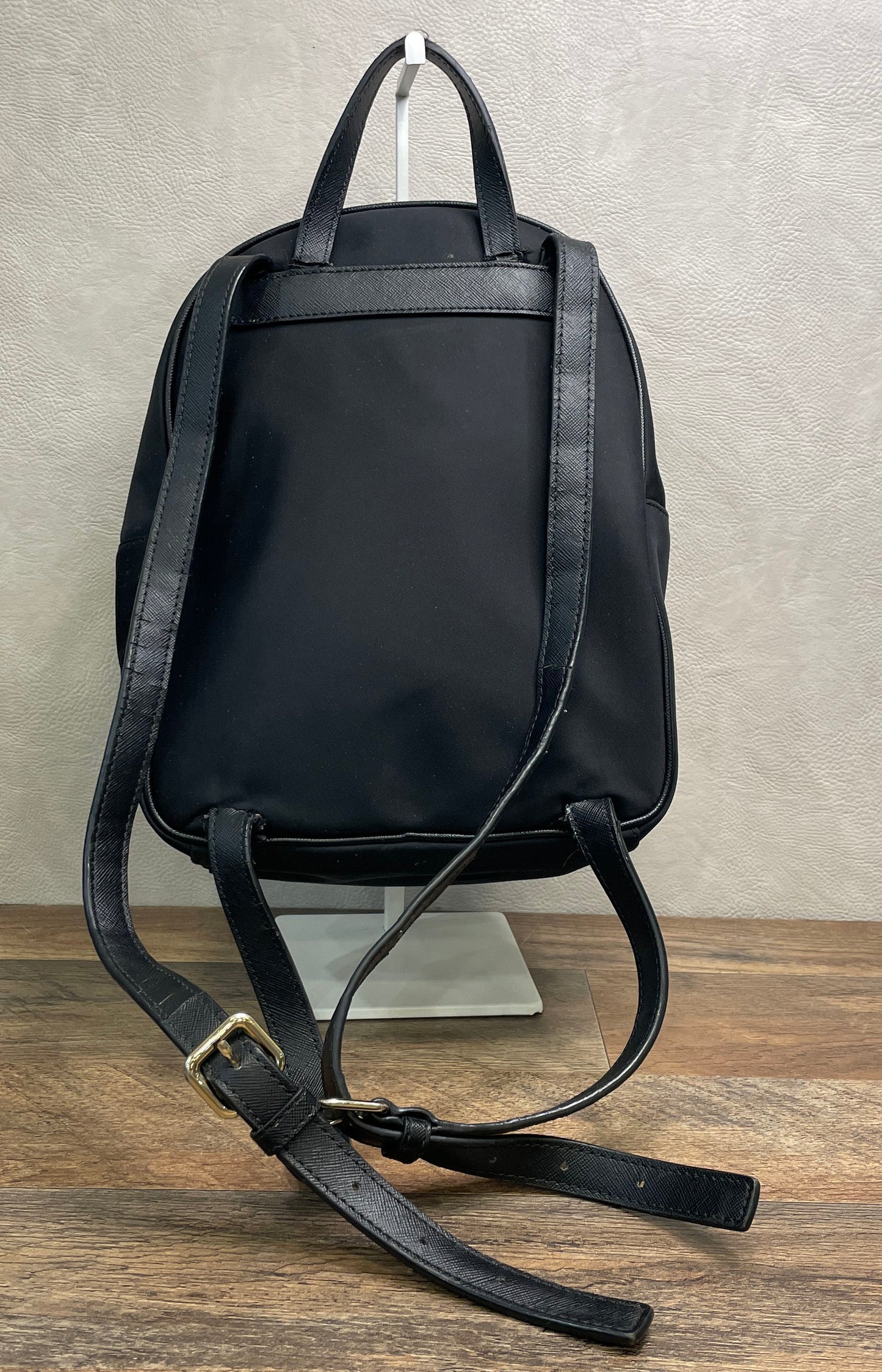 Kate Spade New York Black Nylon Small Backpack Bag Gold Hardware