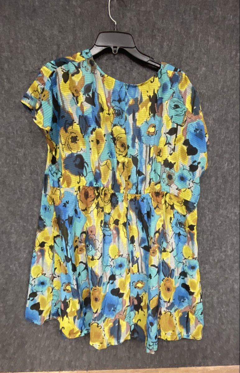 Lane Bryant Women's Floral V-Neck Short Sleeve Empire Waist Tunic Sz 18/20