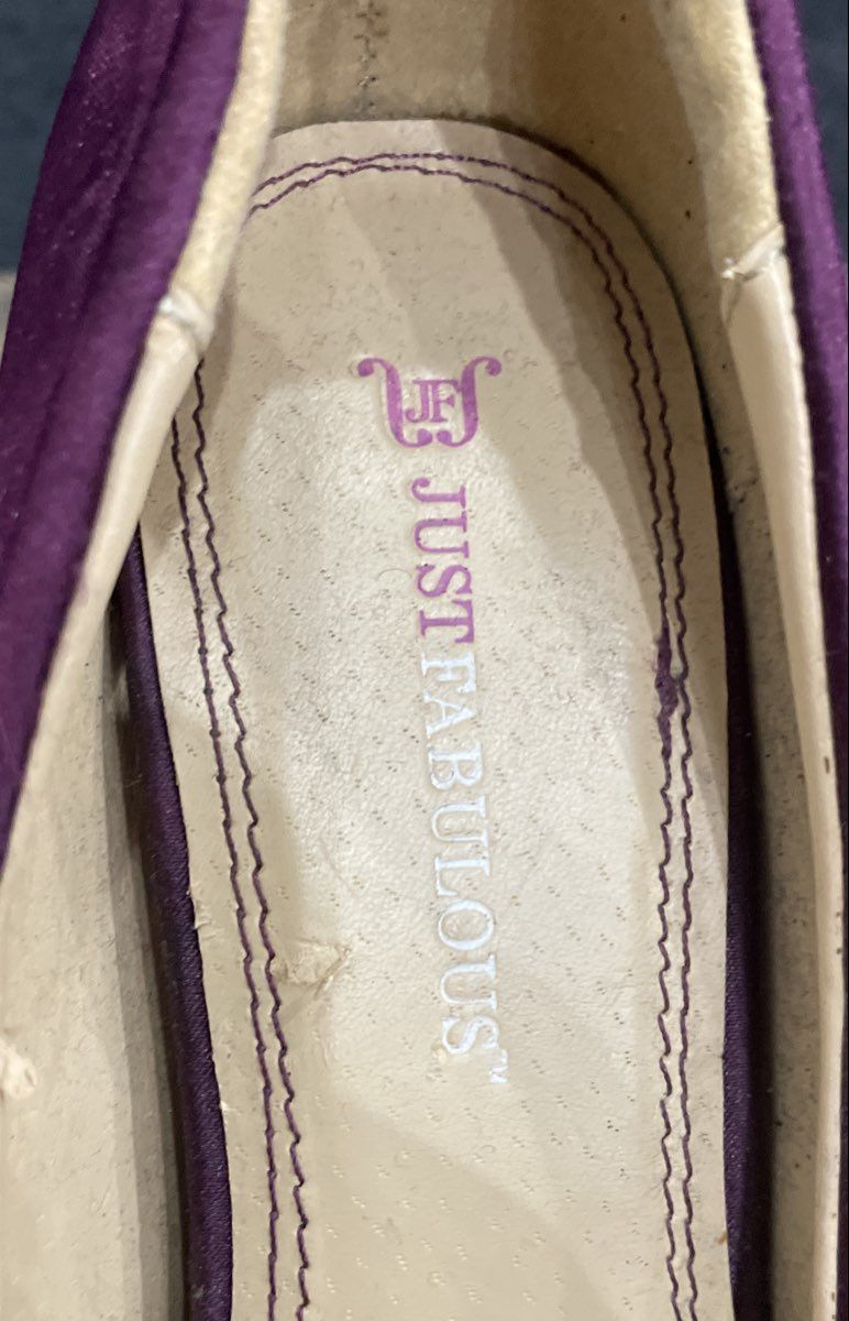 Just Fabulous Purple Satin Bow Platform Stiletto High Heels Size 7.5