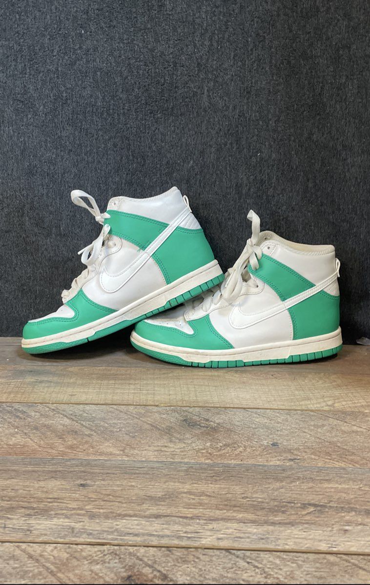 Nike Dunk High GS White Chlorophyll Green Sneakers Size 4Y