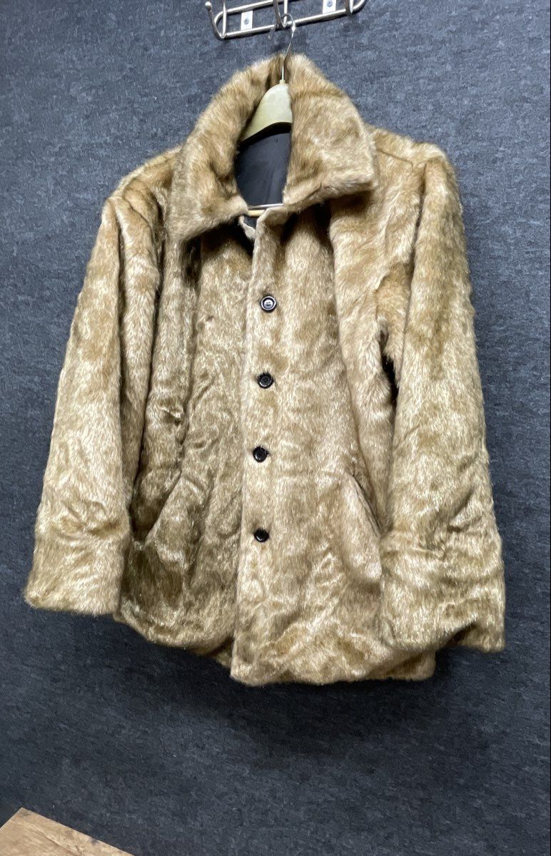 Vintage Y2K Komitor Women's Reversible Faux Fur Leather Coat Black Sz M