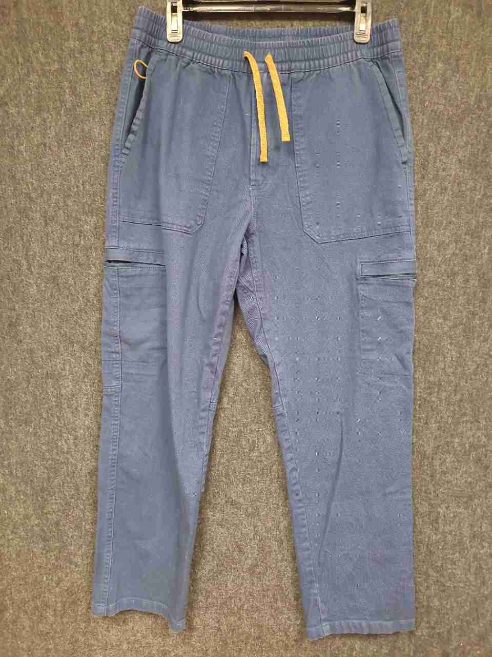 The North Face Men's Blue Cargo Pants Elastic Waist Drawstring Sz M Short