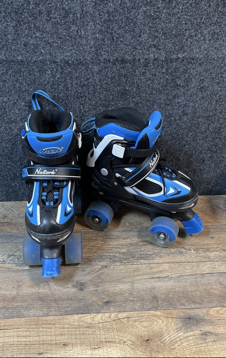 MammyGol Kids Quad Roller Skates Adjustable Size M 1Y-4Y Blue Black