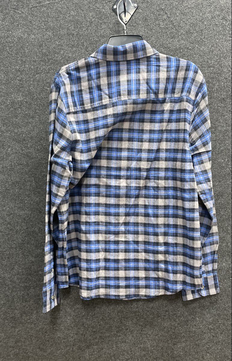 Bruno Super Soft Men's Flannel Shirt Blue Grey Plaid 100% Cotton NWT Sz M