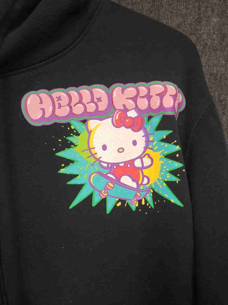 Sanrio Men's Black Hello Kitty and Friends Skateboard Graphic Hoodie Sz XL