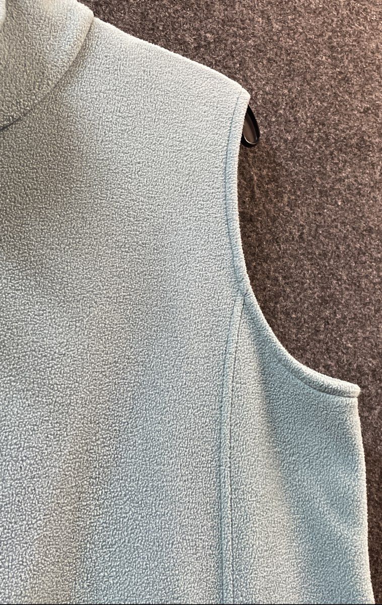 Woolrich Women's Fleece Vest Light Teal Full Zip Pockets Size L