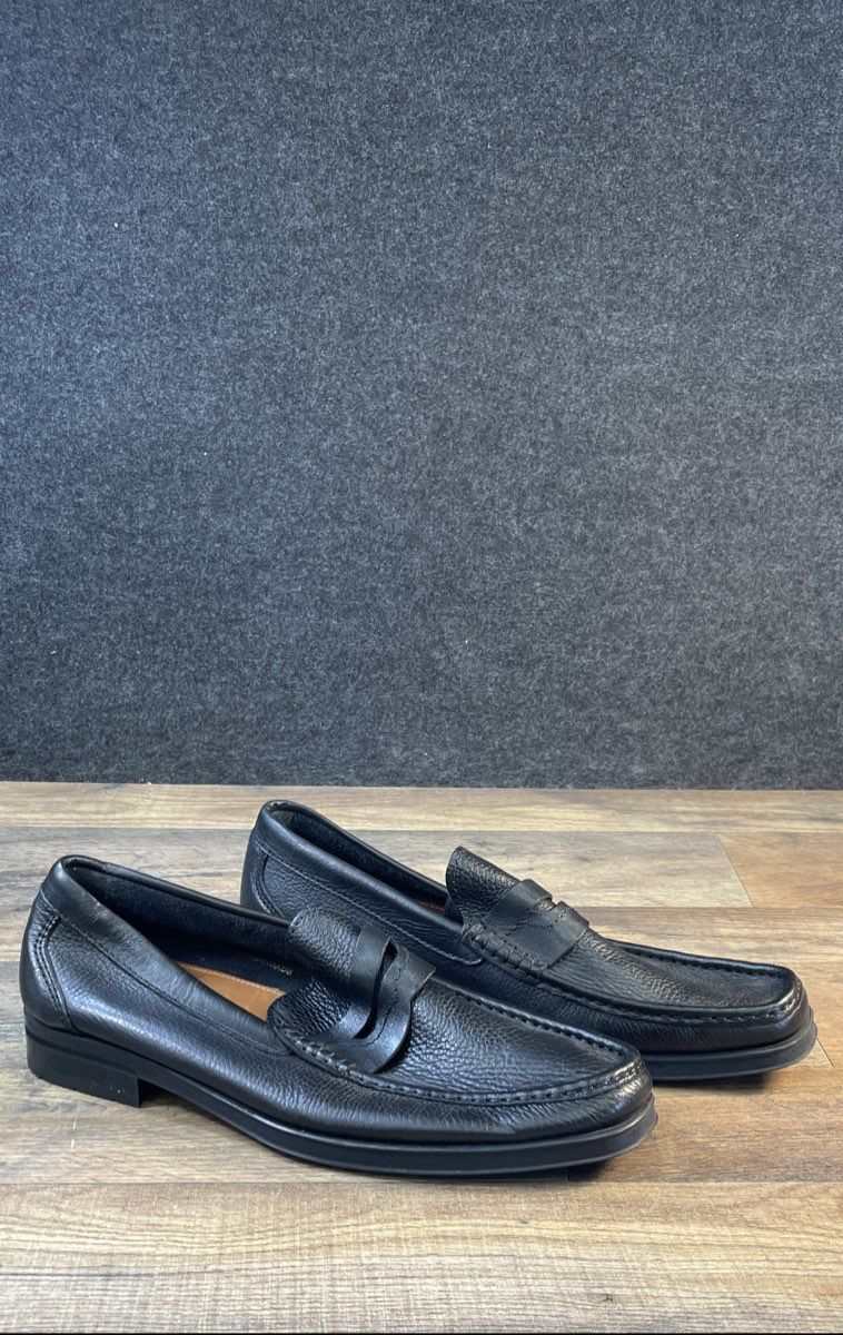 Florsheim Jasper Black Tumbled Leather Penny Loafer Men's Size 12