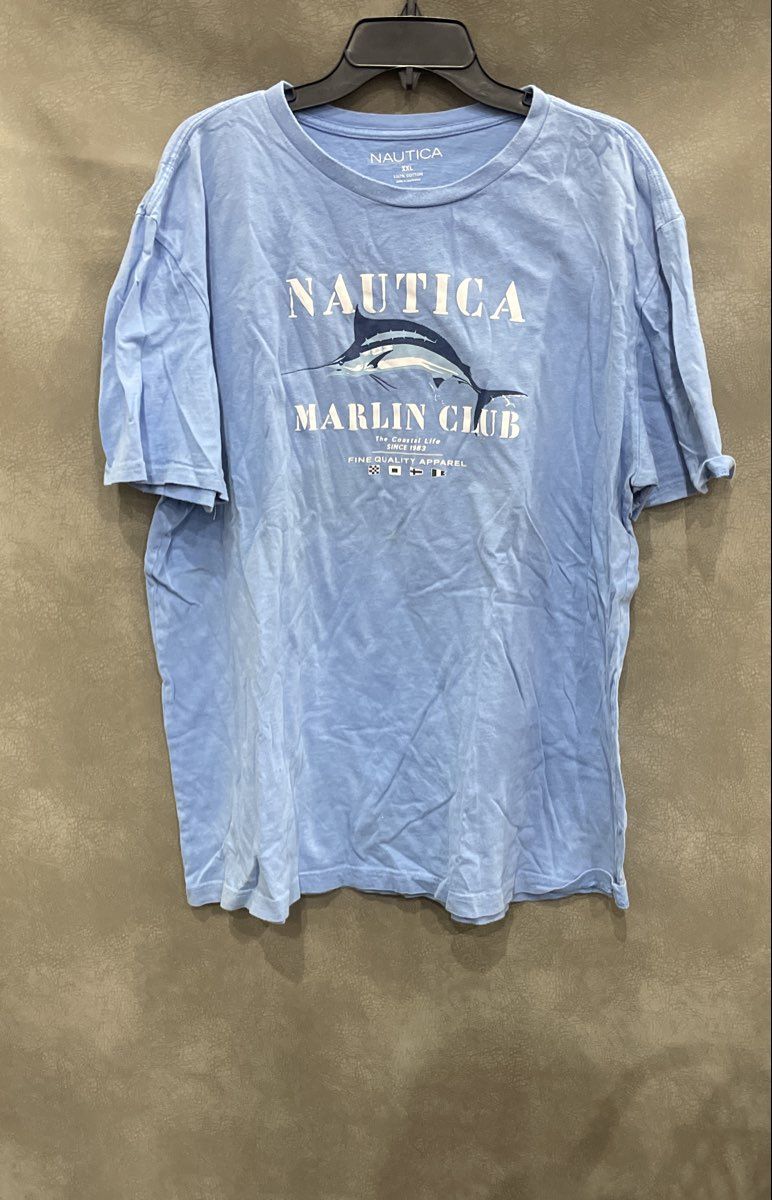 Nautica Men's Light Blue Marlin Club Coastal Graphic T-Shirt Size XXL