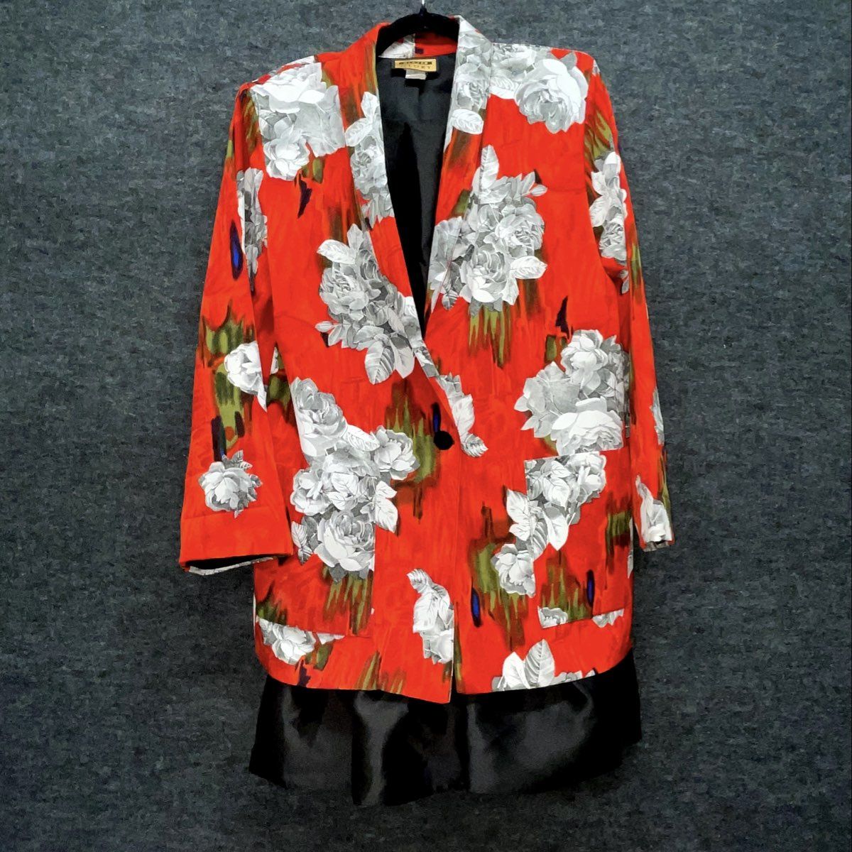 Cynthia Rowley Women's Black Ruffle Dress & Blazer Glory Floral Jacket Sz 10