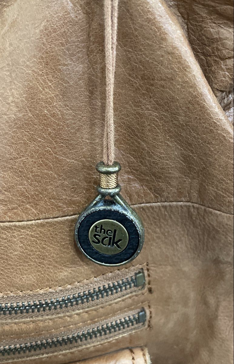 The Sak Brown Leather Tote Shoulder Bag Large Multi-Pocket Hobo Handbag Tan