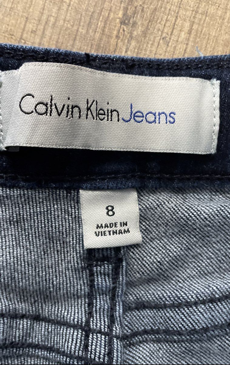 Calvin Klein Women's Dark Blue Ankle Skinny Stretch Denim Jeans Sz 8