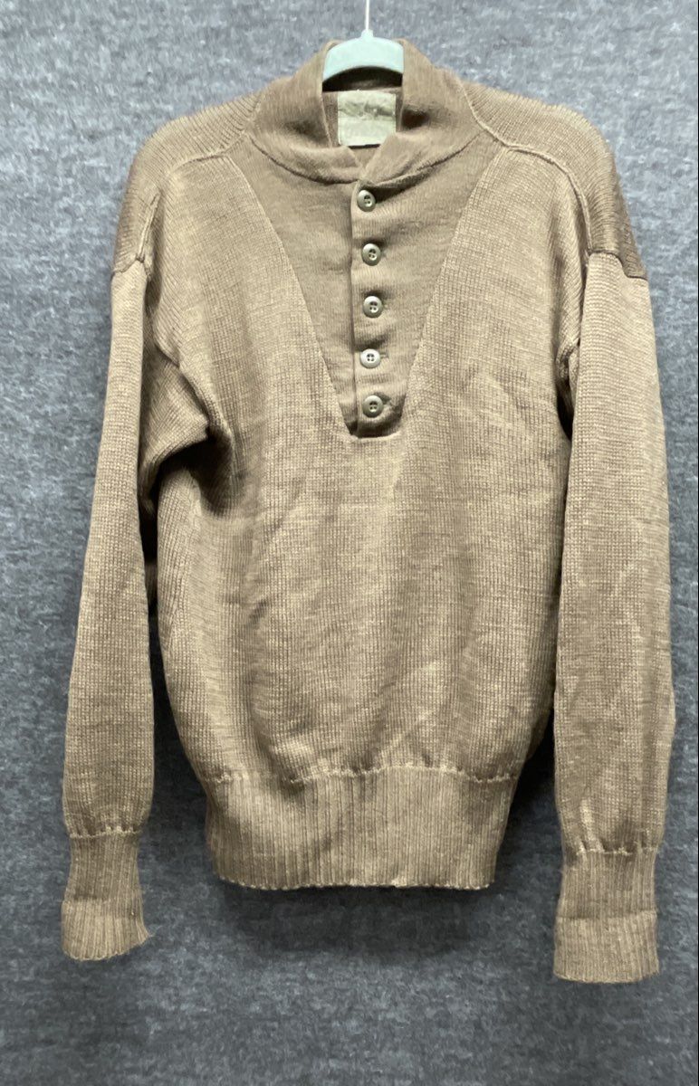 Vintage 80s Flying Cross Men's Olive Military Blazer & Wool Henley Sweater Sz L