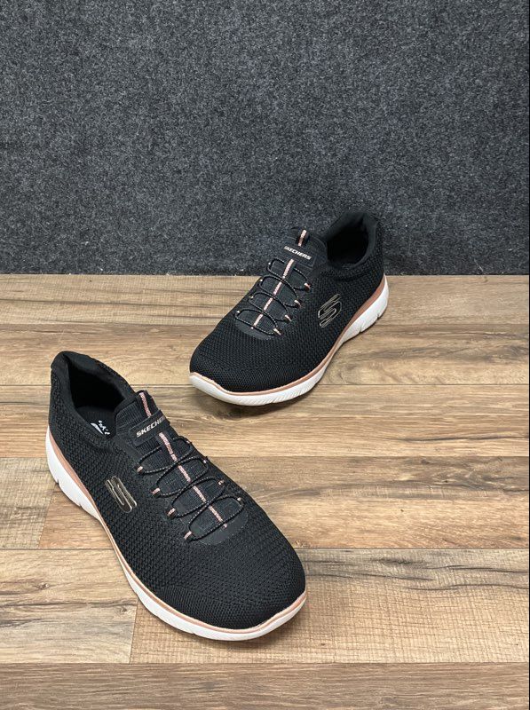 Skechers Ultra Flex 3.0 Smooth Step Slip-ins Black Rose Gold Size 9.5W